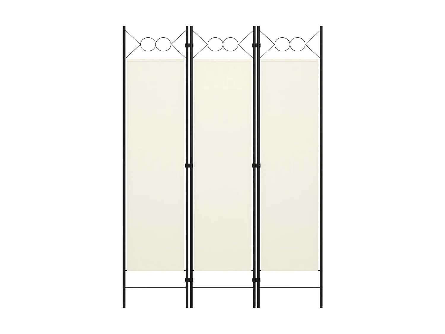Cloison de séparation 3 panneaux Blanc crème 120x180