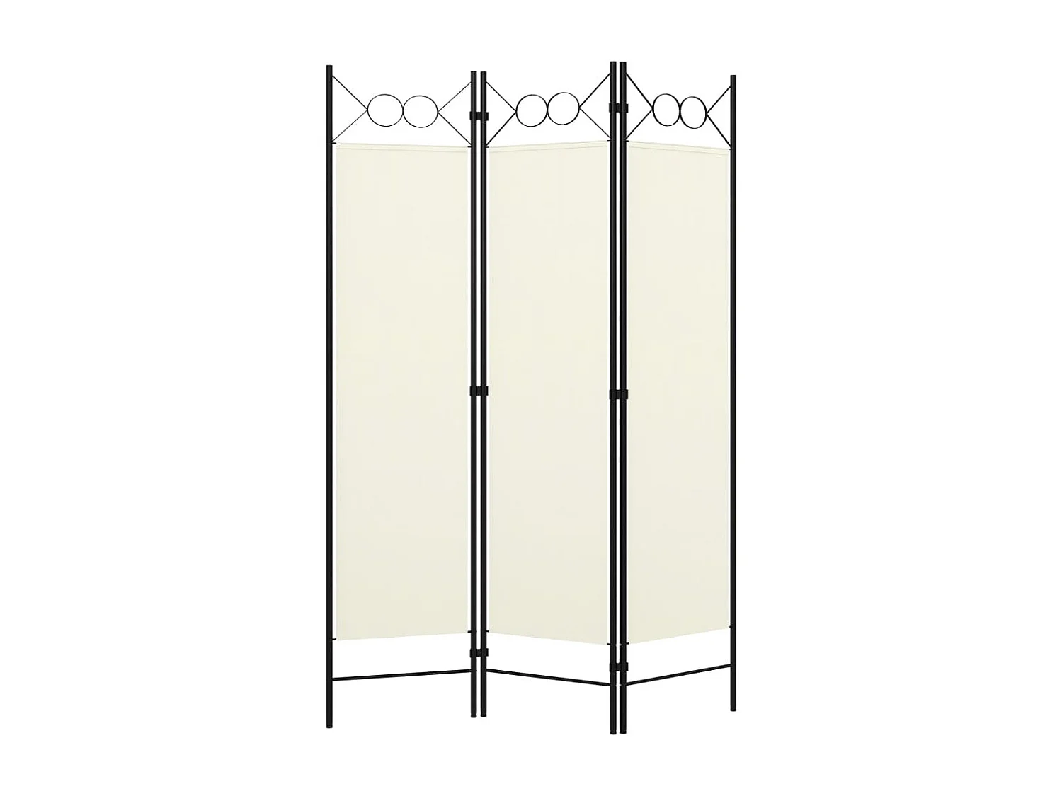 Cloison de séparation 3 panneaux Blanc crème 120x180