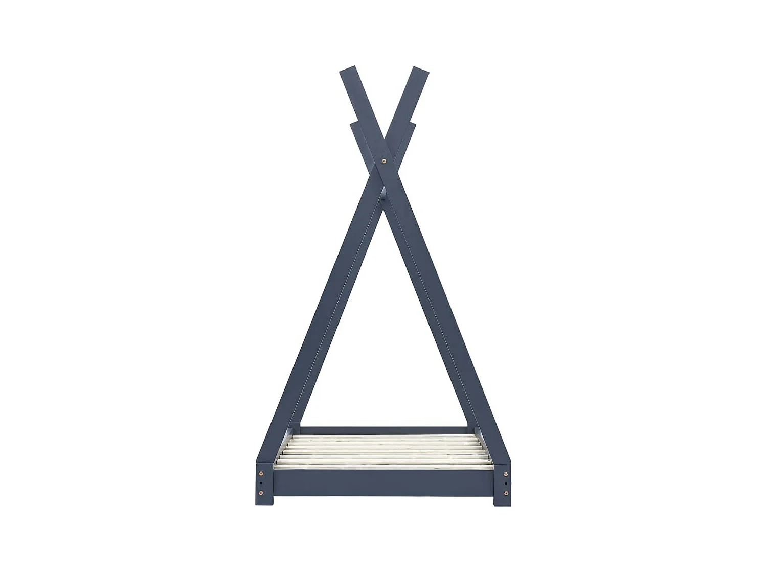 Lit enfant tente bois pin massif gris Indiana 90x200