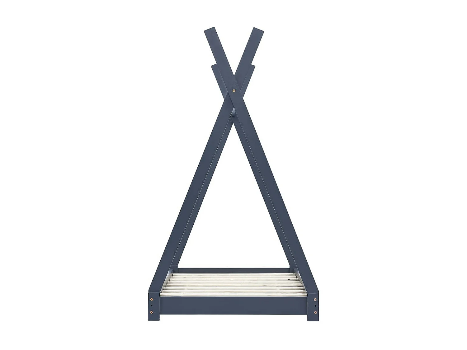 Lit enfant tente bois pin massif gris Indiana 90x200