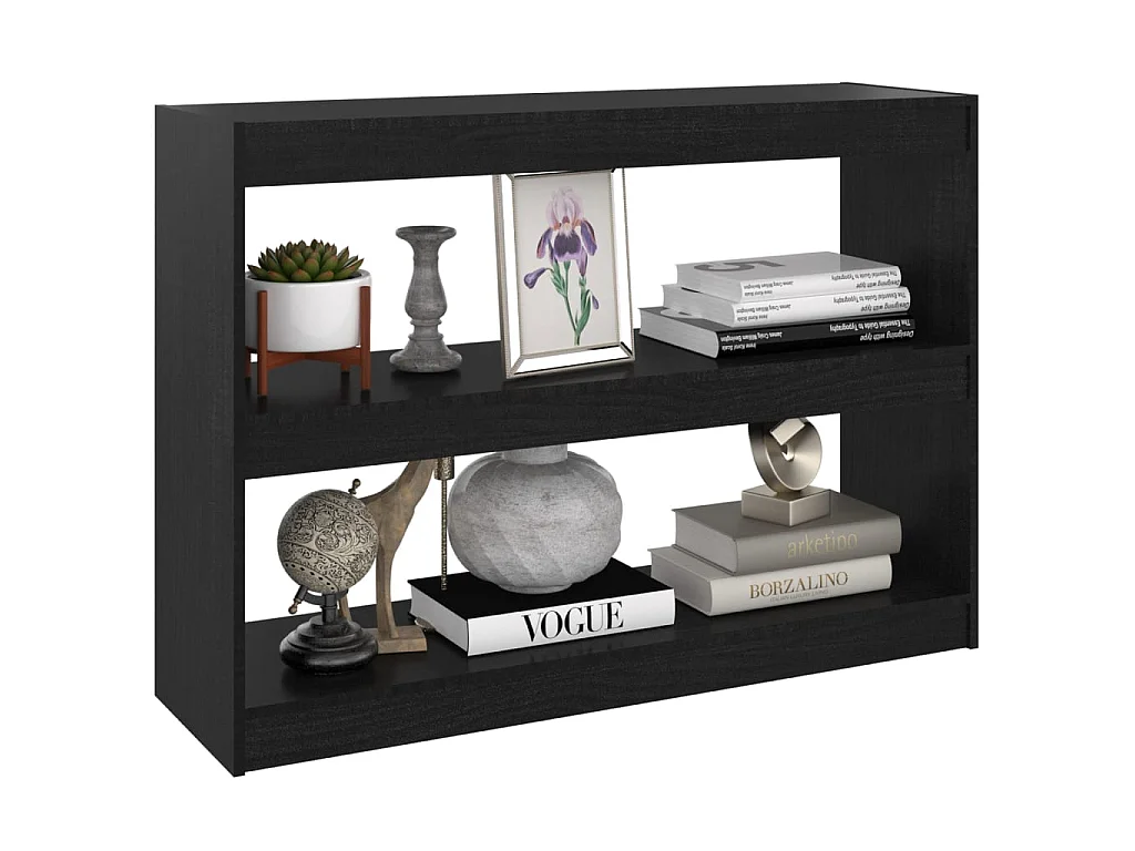 Boekenkast/kamerscherm 100x30x71,5 cm grenenhout zwart