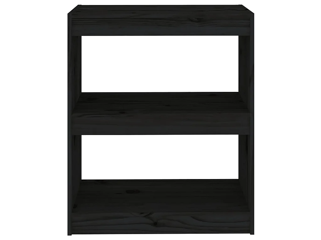 Boekenkast/kamerscherm 60x30x71,5 cm massief grenenhout zwart