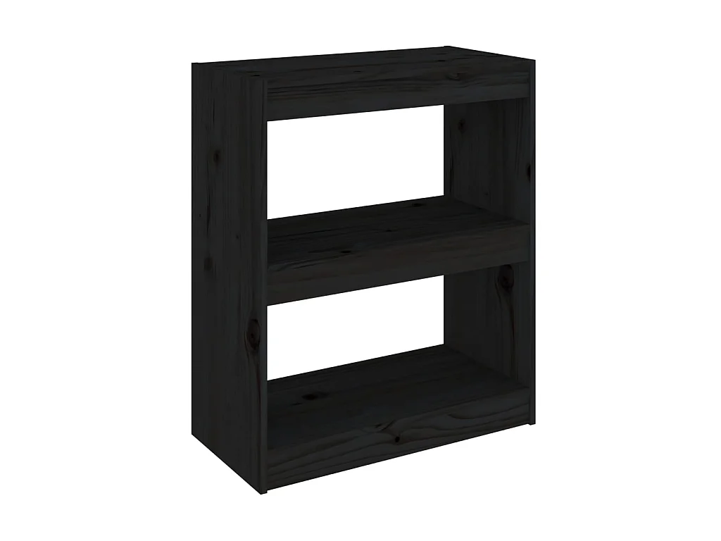 Boekenkast/kamerscherm 60x30x71,5 cm massief grenenhout zwart