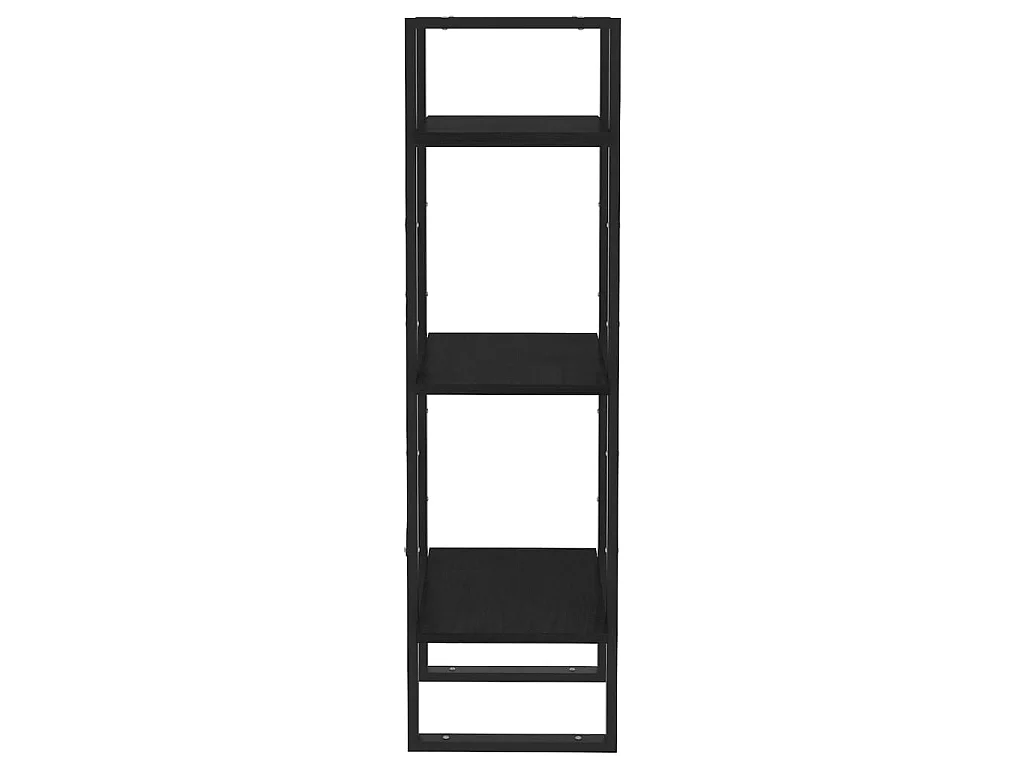 Bibliothèque à 3 niveaux Noir 40x30x105 Bois de pin massif
