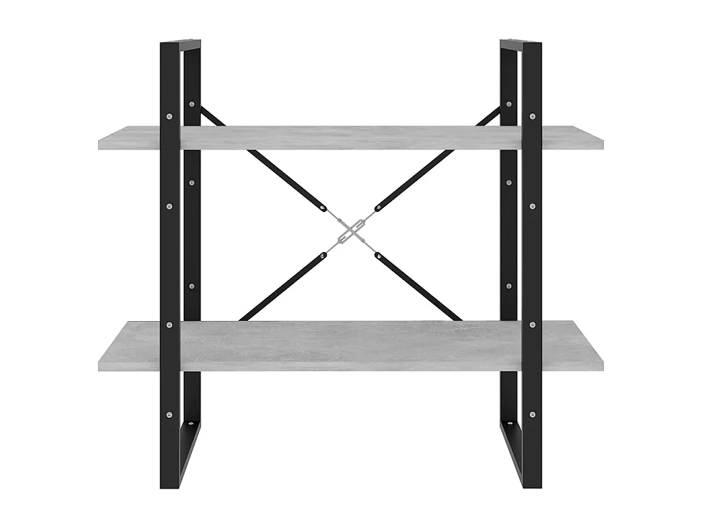 Bibliothèque à 2 niveaux Gris béton 80x30x70