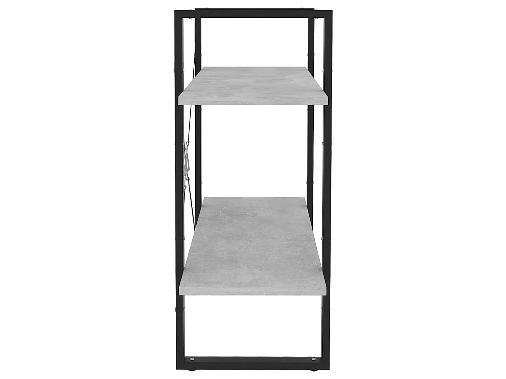 Bibliothèque à 2 niveaux Gris béton 80x30x70