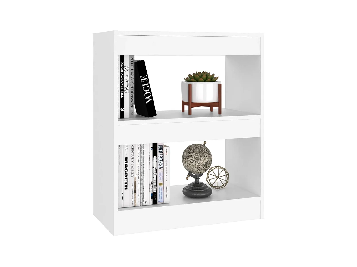Bibliothèque-Séparateur de pièce Blanc 60x30x72