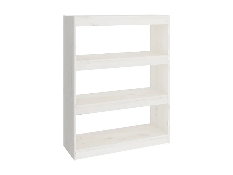 Bibliothèque-Séparateur de pièce Blanc 80x30x103,5 Pin solide