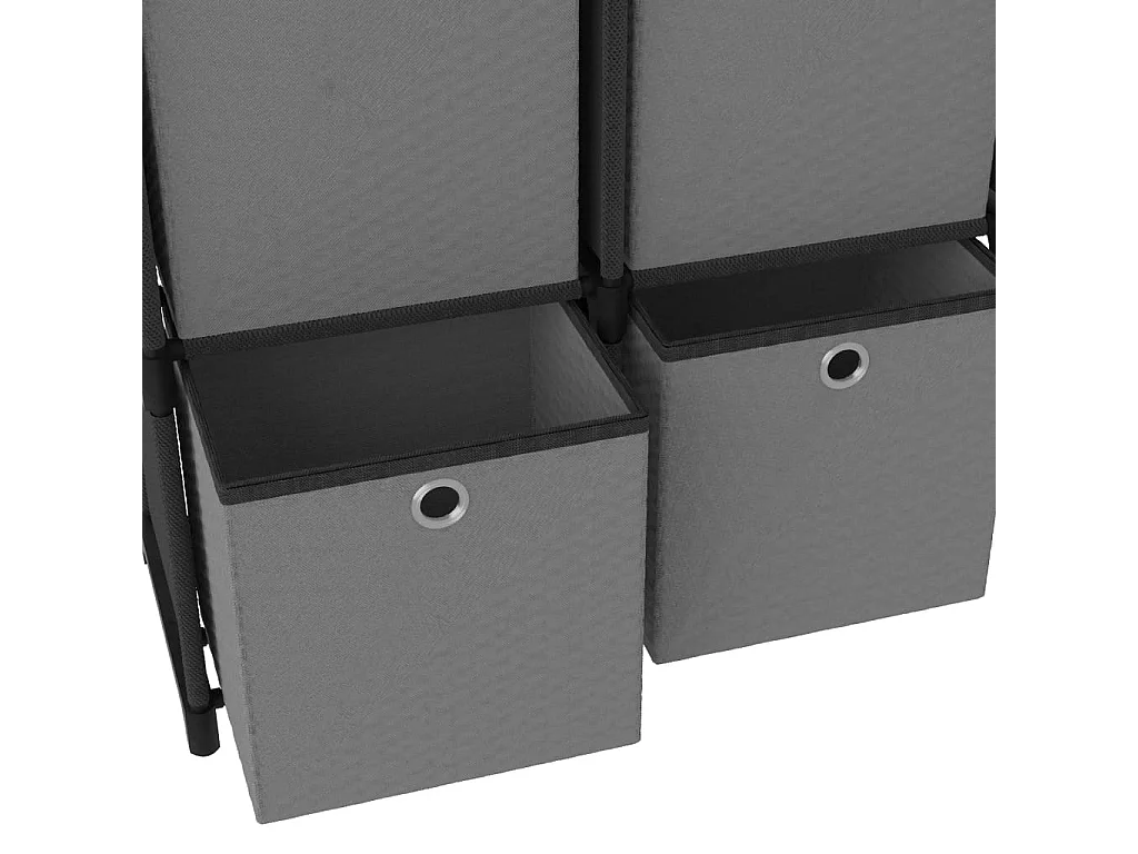 Étagère à 4 cubes avec boîtes Noir 69x30x72,5 Tissu