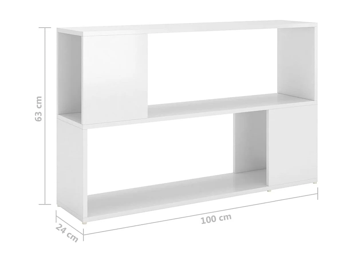 Bibliothèque Blanc brillant 100x24x63