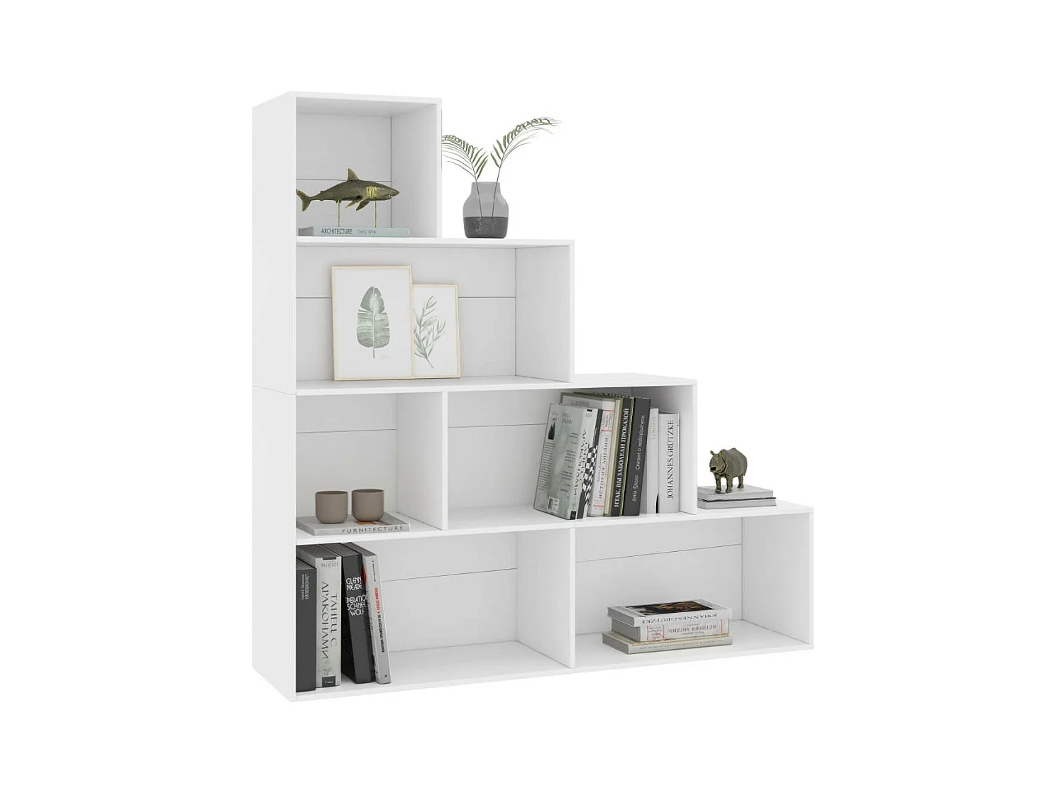 Bibliothèque-Séparateur de pièce Blanc 155x24x160