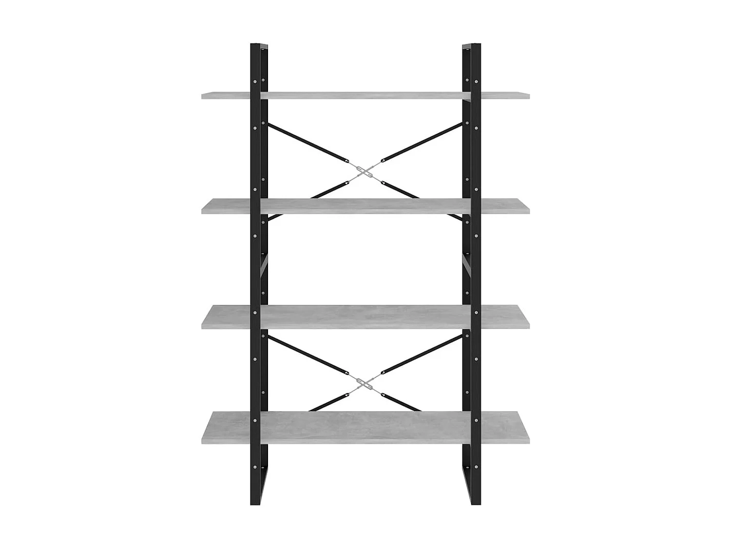 Bibliothèque à 4 niveaux Gris béton 100x30x140