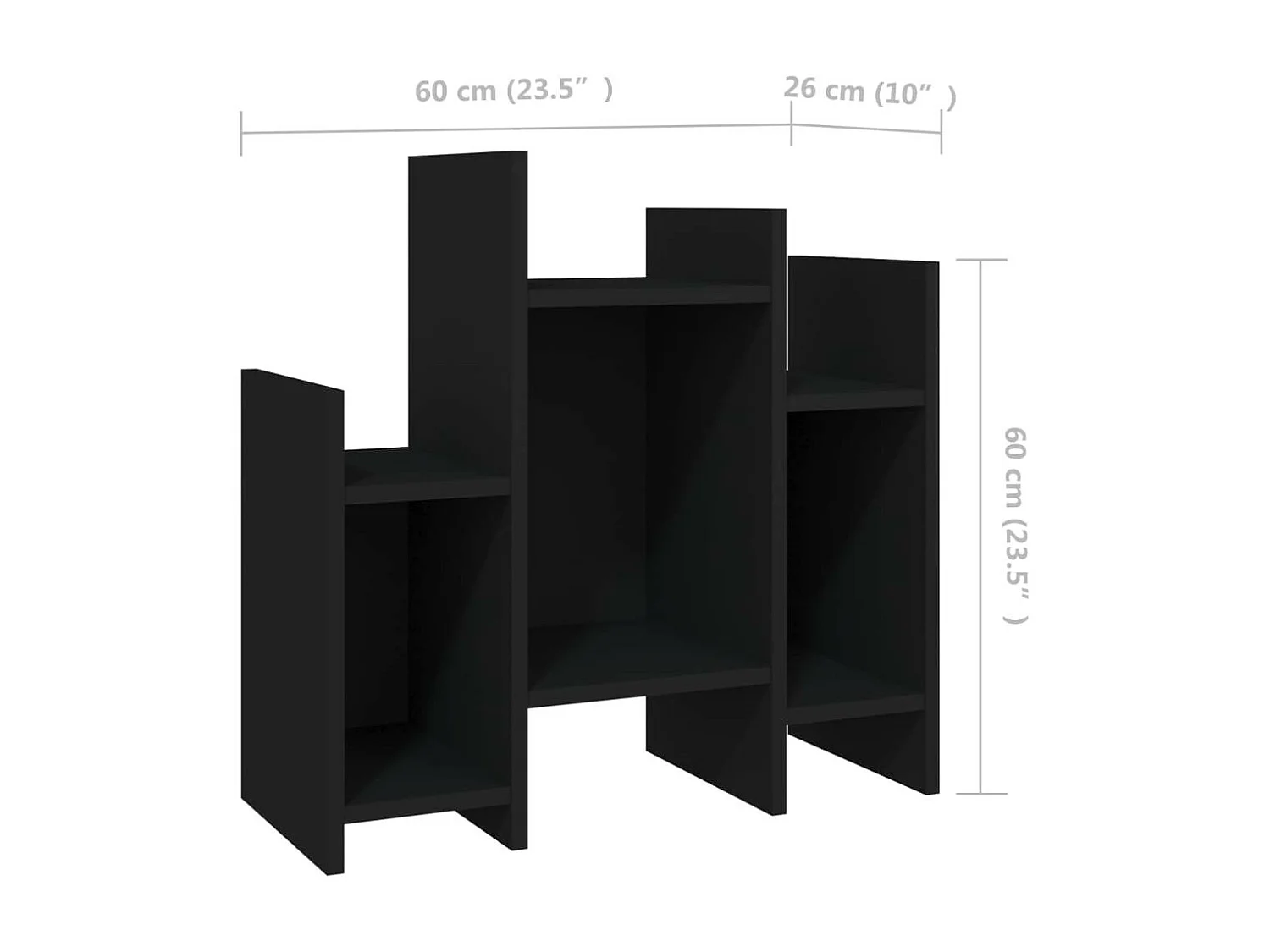 Petite bibliothèque Noir 60x26x60