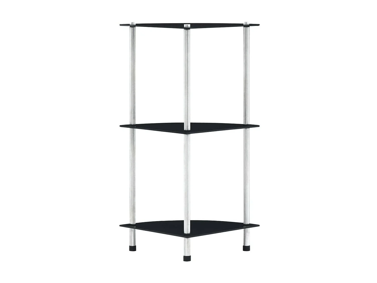 Étagère à 3 niveaux Noir 30x30x67 Verre trempé