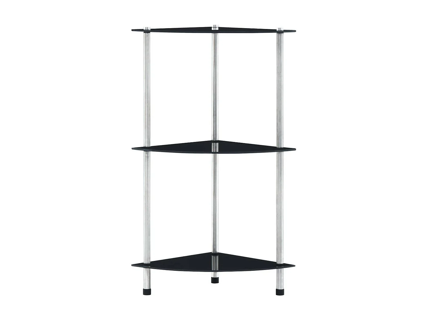 Étagère à 3 niveaux Noir 30x30x67 Verre trempé