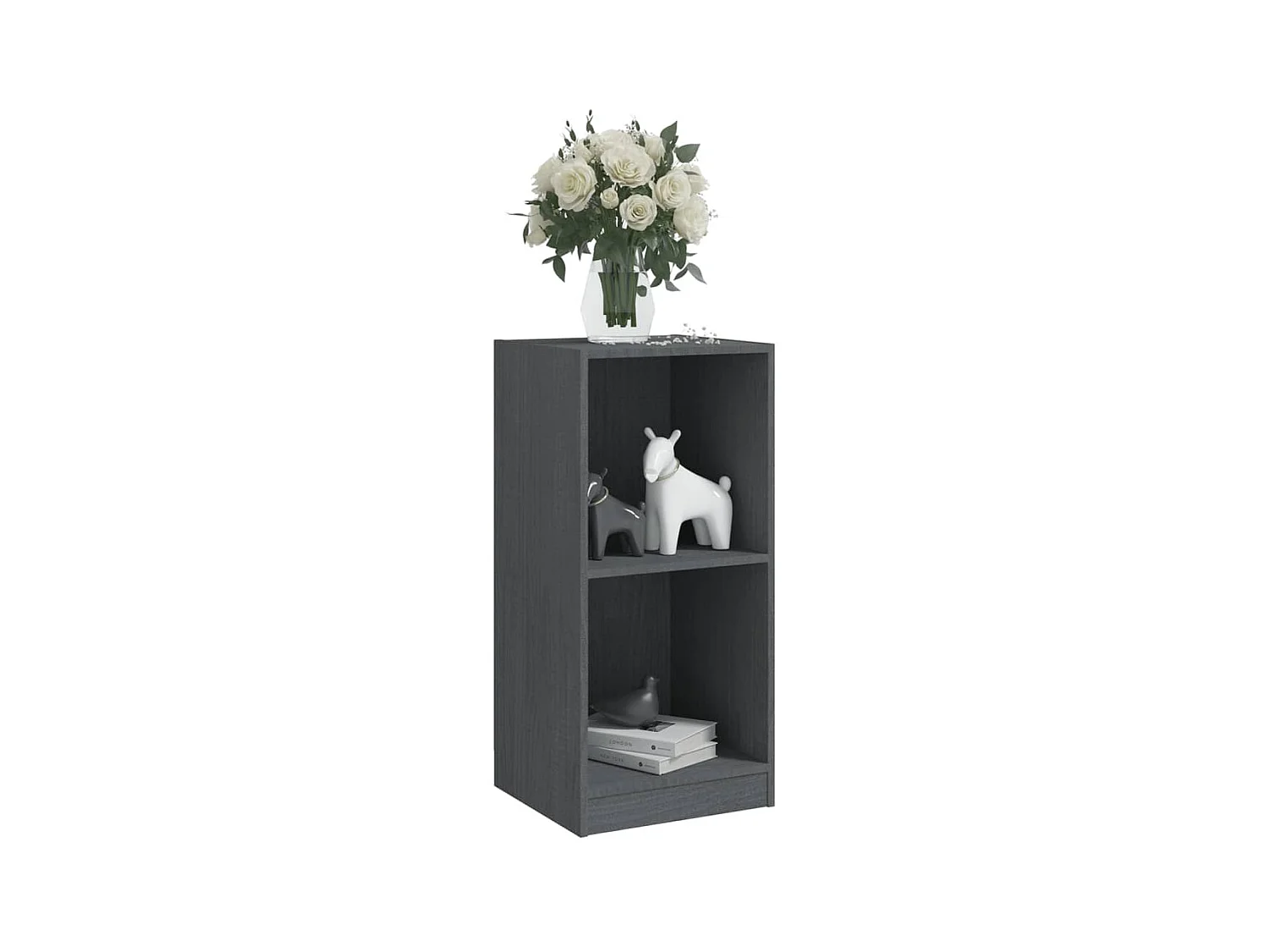 Armoire d'appoint Gris 35,5x33,5x76 Bois de pin massif