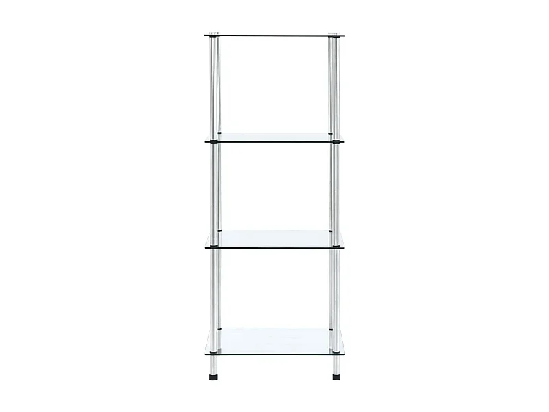 Étagère à 4 niveaux Transparent 40x40x100 Verre trempé