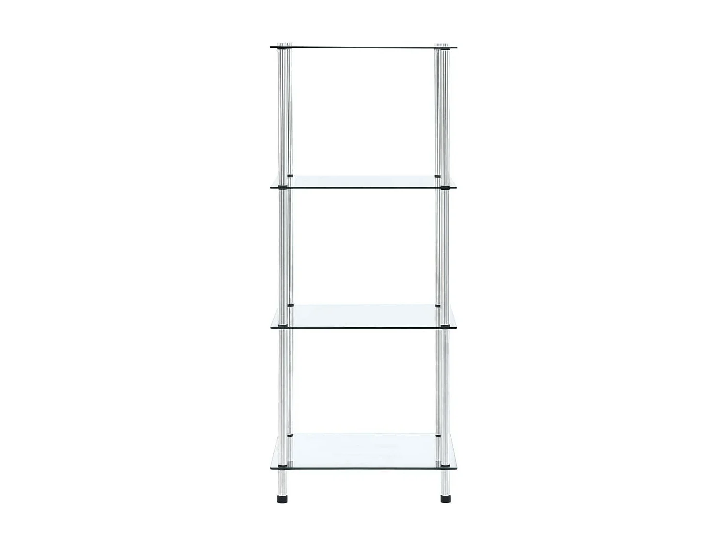 Étagère à 4 niveaux Transparent 40x40x100 Verre trempé