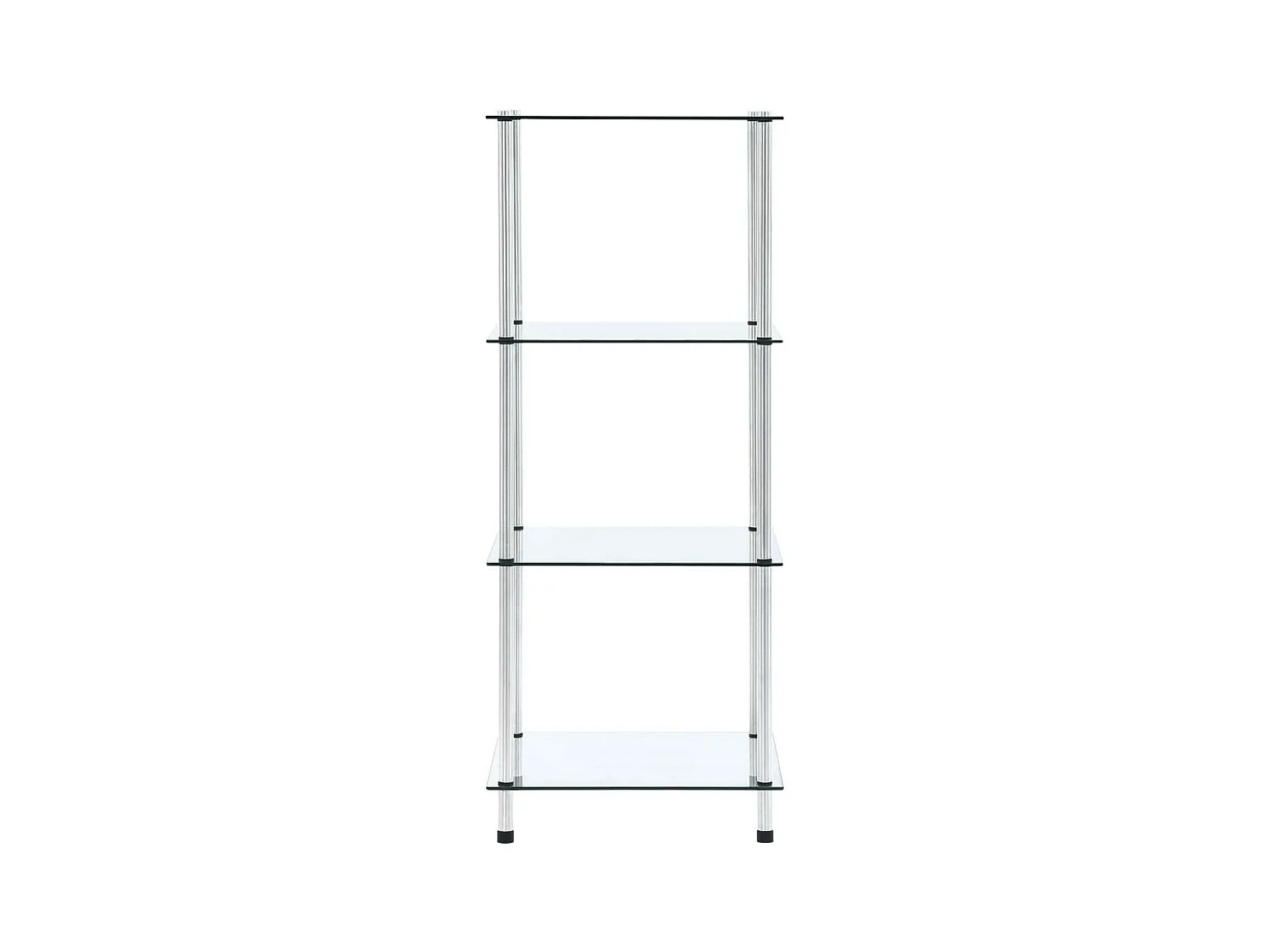 Étagère à 4 niveaux Transparent 40x40x100 Verre trempé