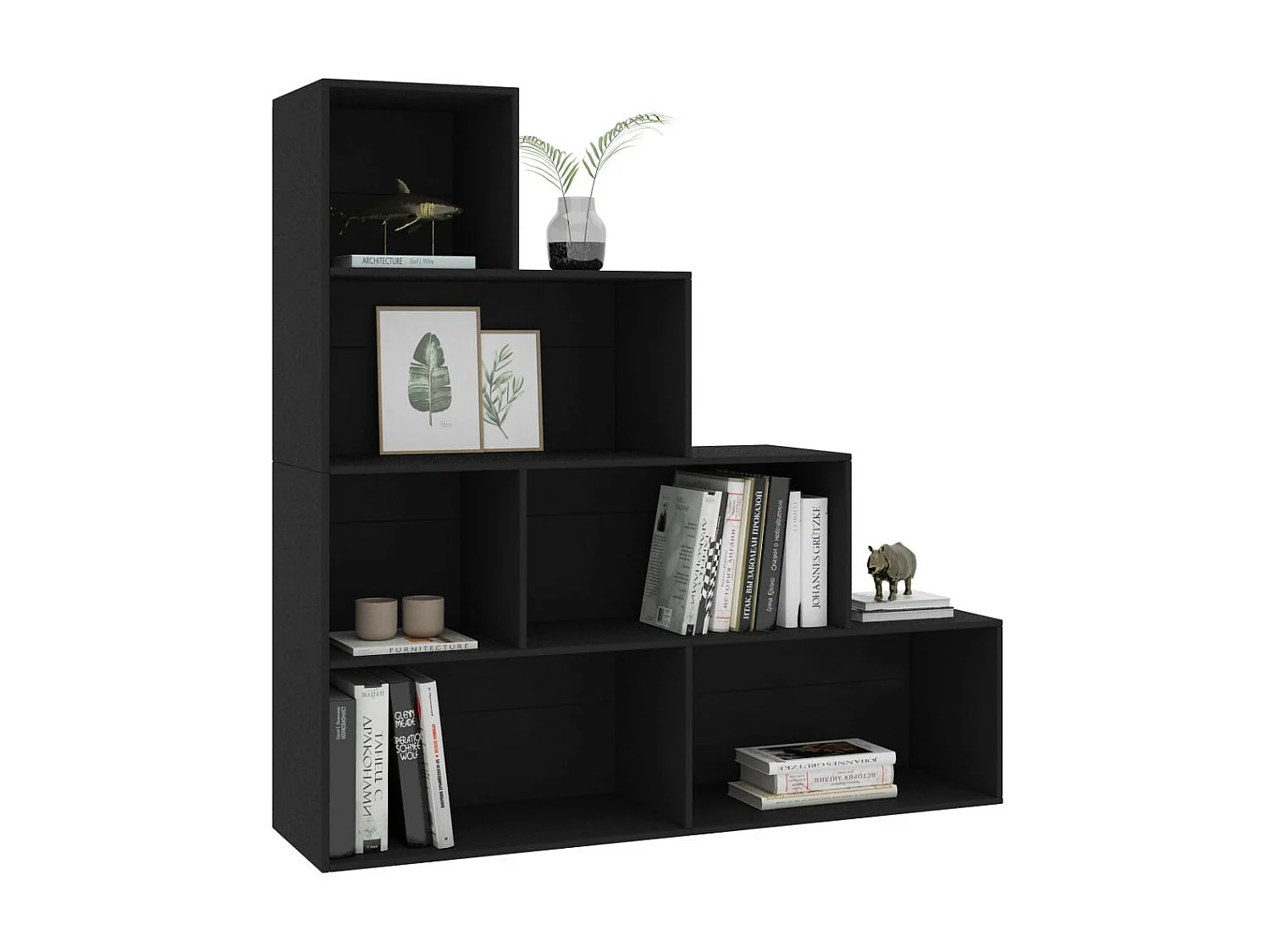 Bibliothèque-Séparateur de pièce Noir 155x24x160