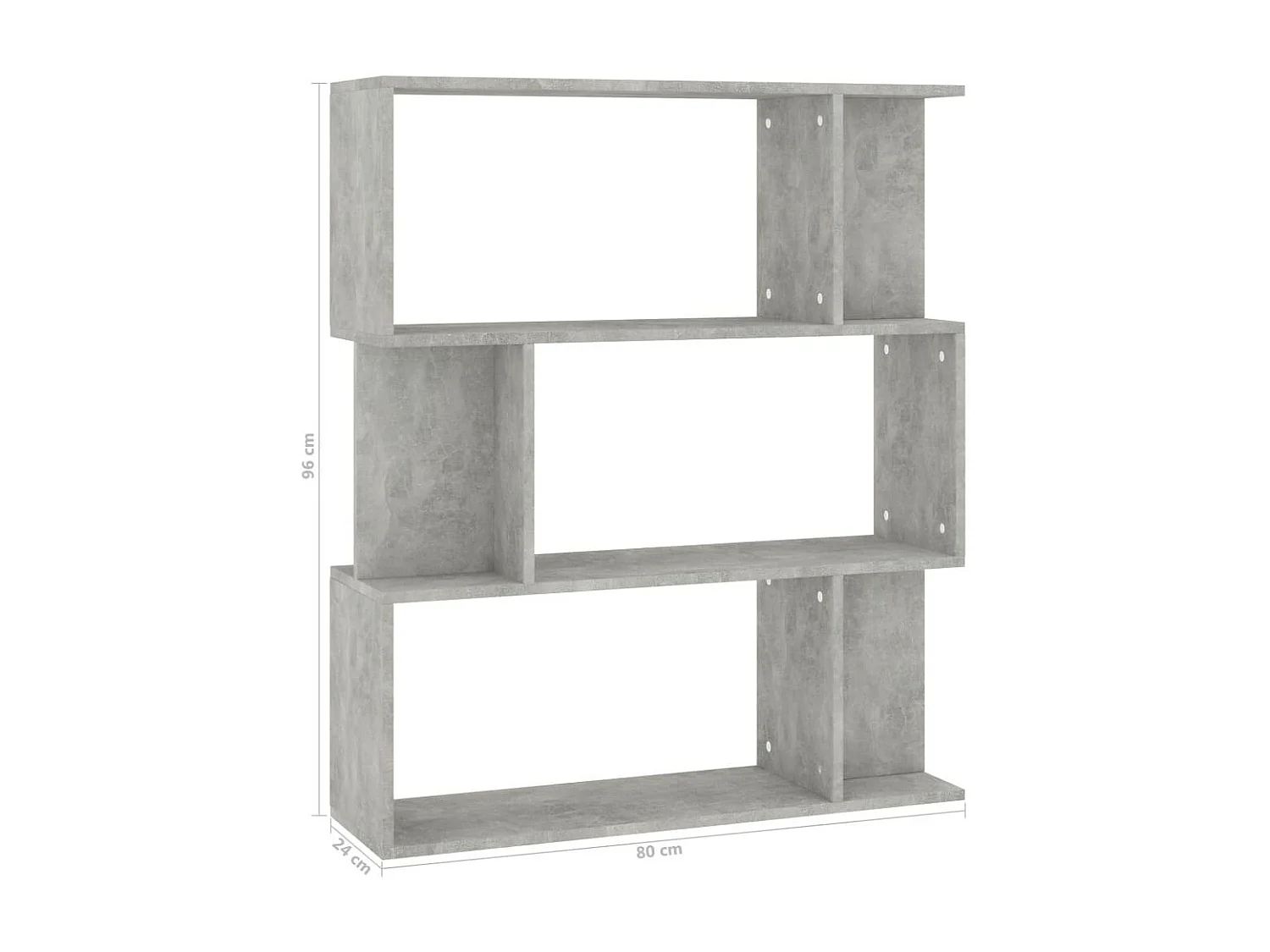 Bibliothèque-Séparateur de pièce Gris béton 80x24x96