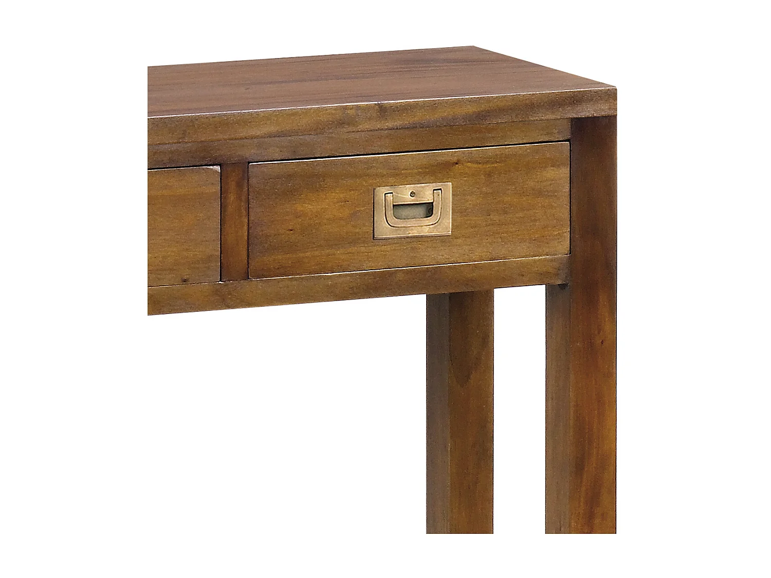 Console coloniale en bois d'acajou massif 3 tiroirs Falkane 110cm