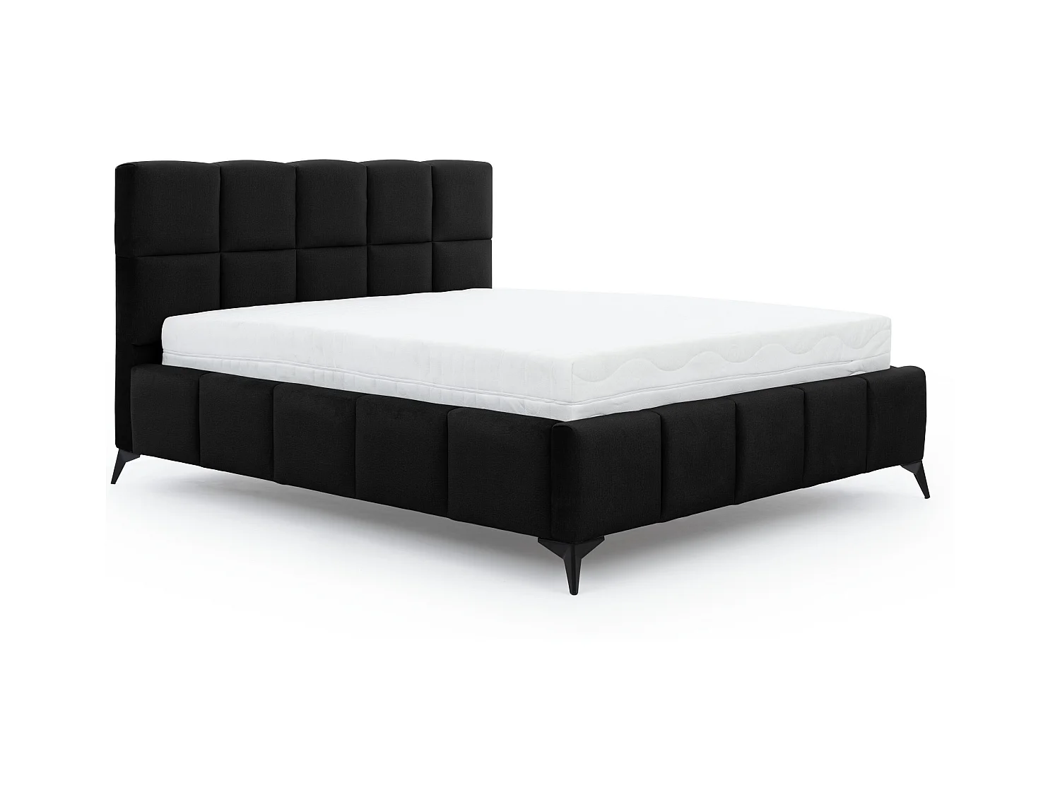 Lit coffre de luxe velours capitonné Mister-Couleur Noir-180x200