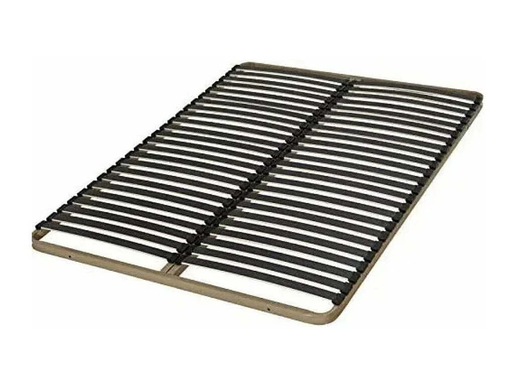 Lit double rembourré en tissu Clarin-Couleur Gris-160x200-Version avec sommier