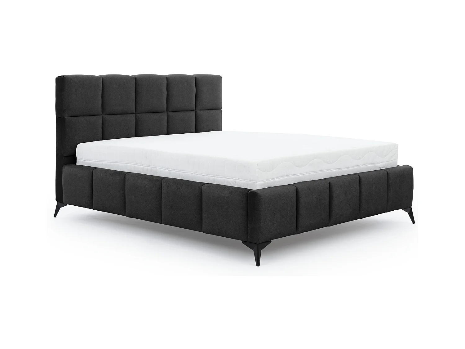 Lit coffre de luxe velours capitonné Mister-Couleur Noir-140x200