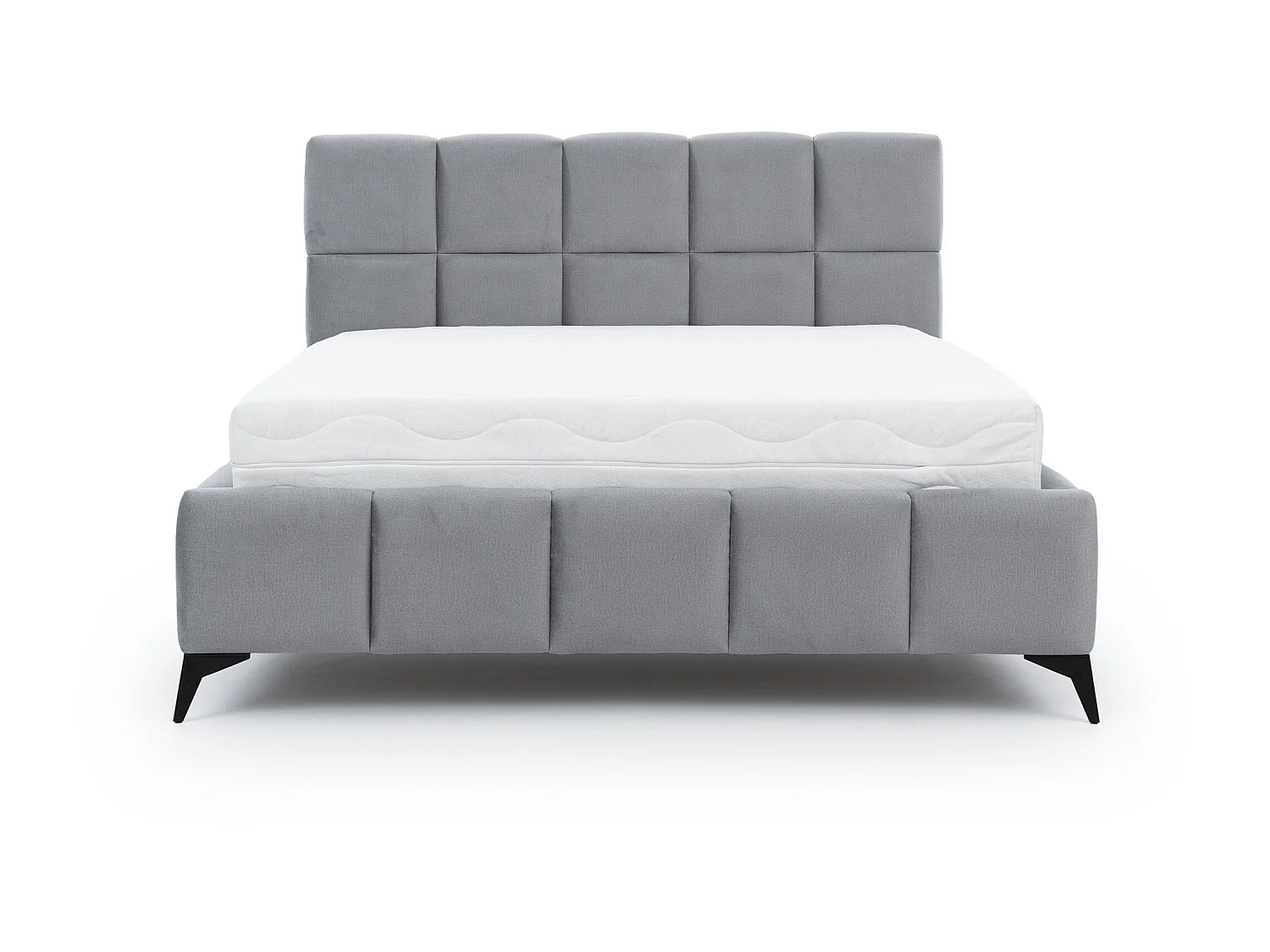 Mister luxe gewatteerd fluwelen opbergbed-Kleur Antraciet.-Slapen 160x200cm