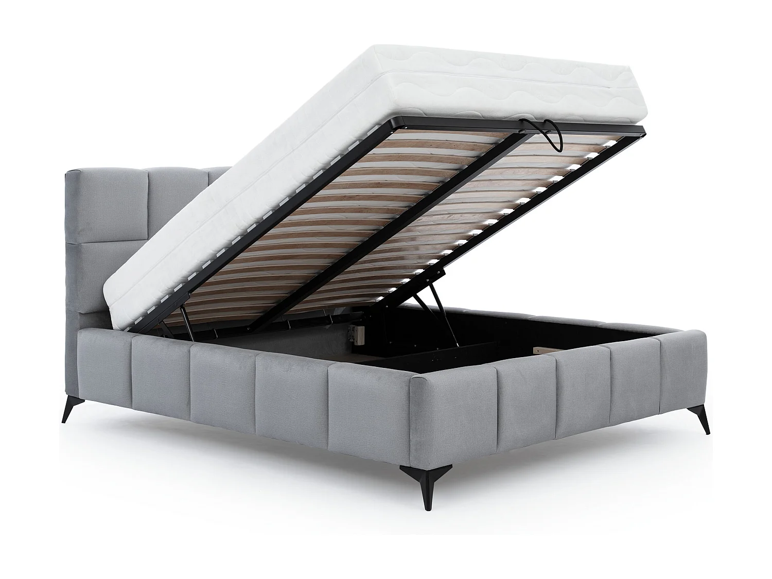 Mister luxe gewatteerd fluwelen opbergbed-Kleur Spinazie groen-Slapen 180x200cm