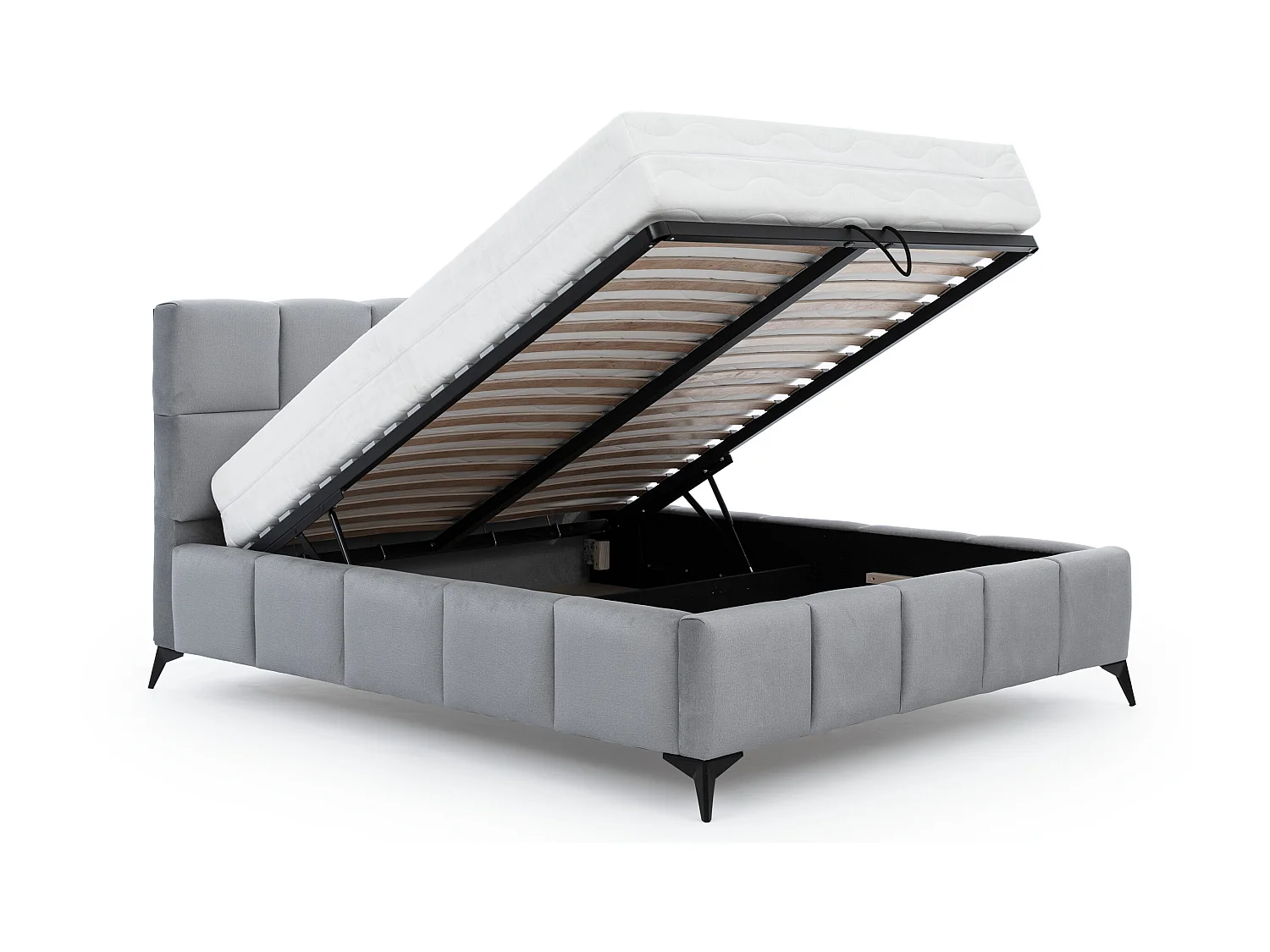 Mister luxe gewatteerd fluwelen opbergbed-Kleur Olijfgroen-Slapen 140x200cm