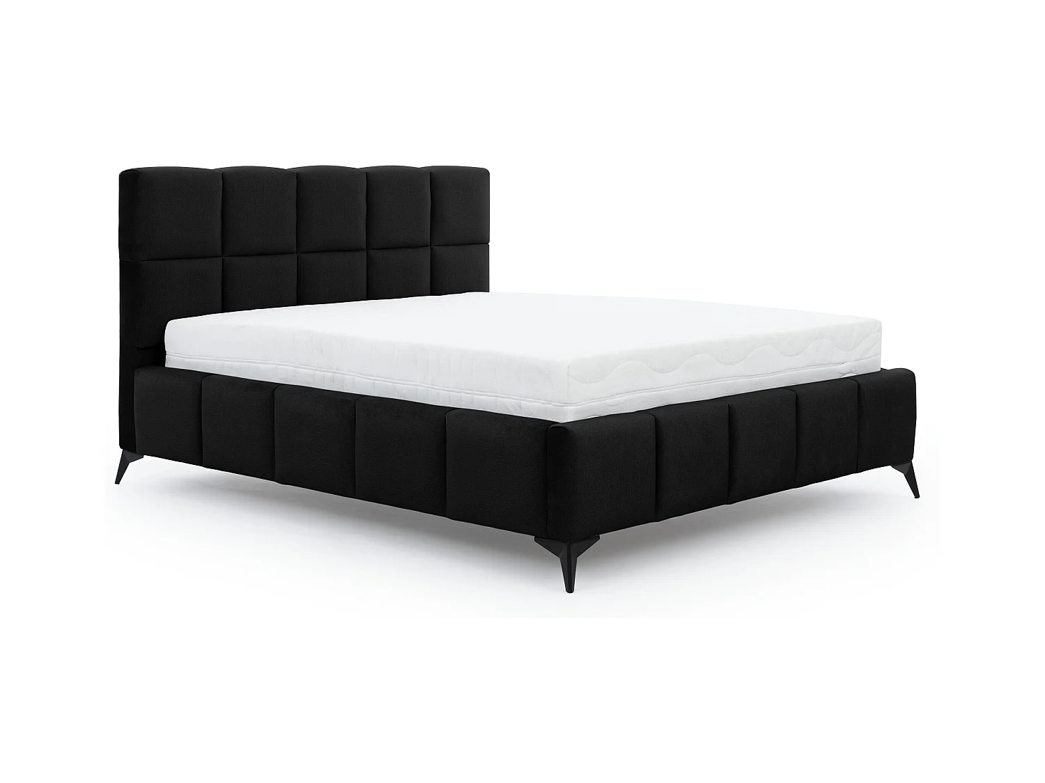 Lit coffre de luxe velours capitonné Mister-Couleur Noir-160x200