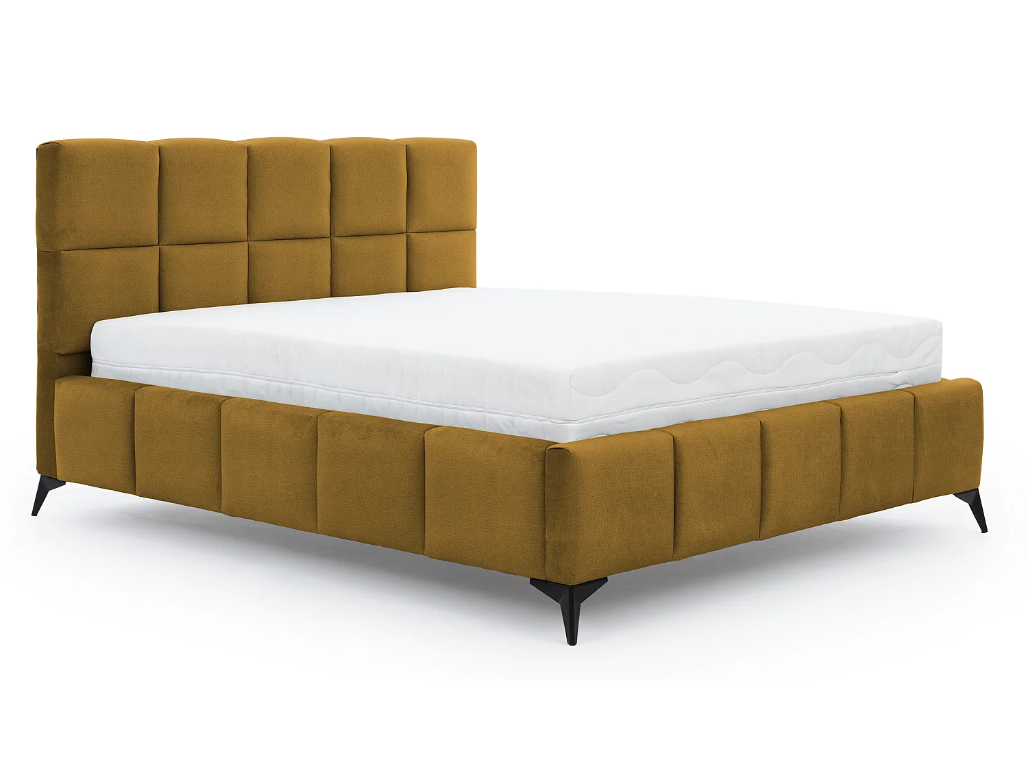 Lit coffre de luxe velours capitonné Mister-Couleur Bleu nuit-180x200