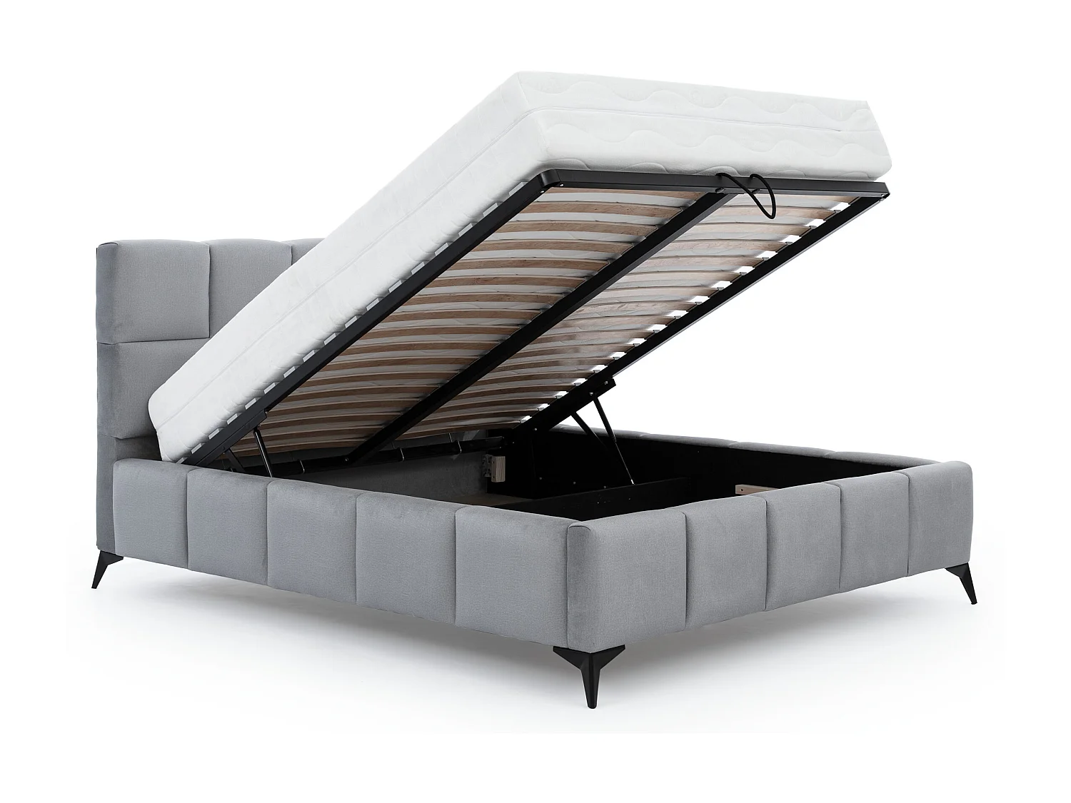 Lit coffre de luxe velours capitonné Mister-Couleur Vert épinard-140x200