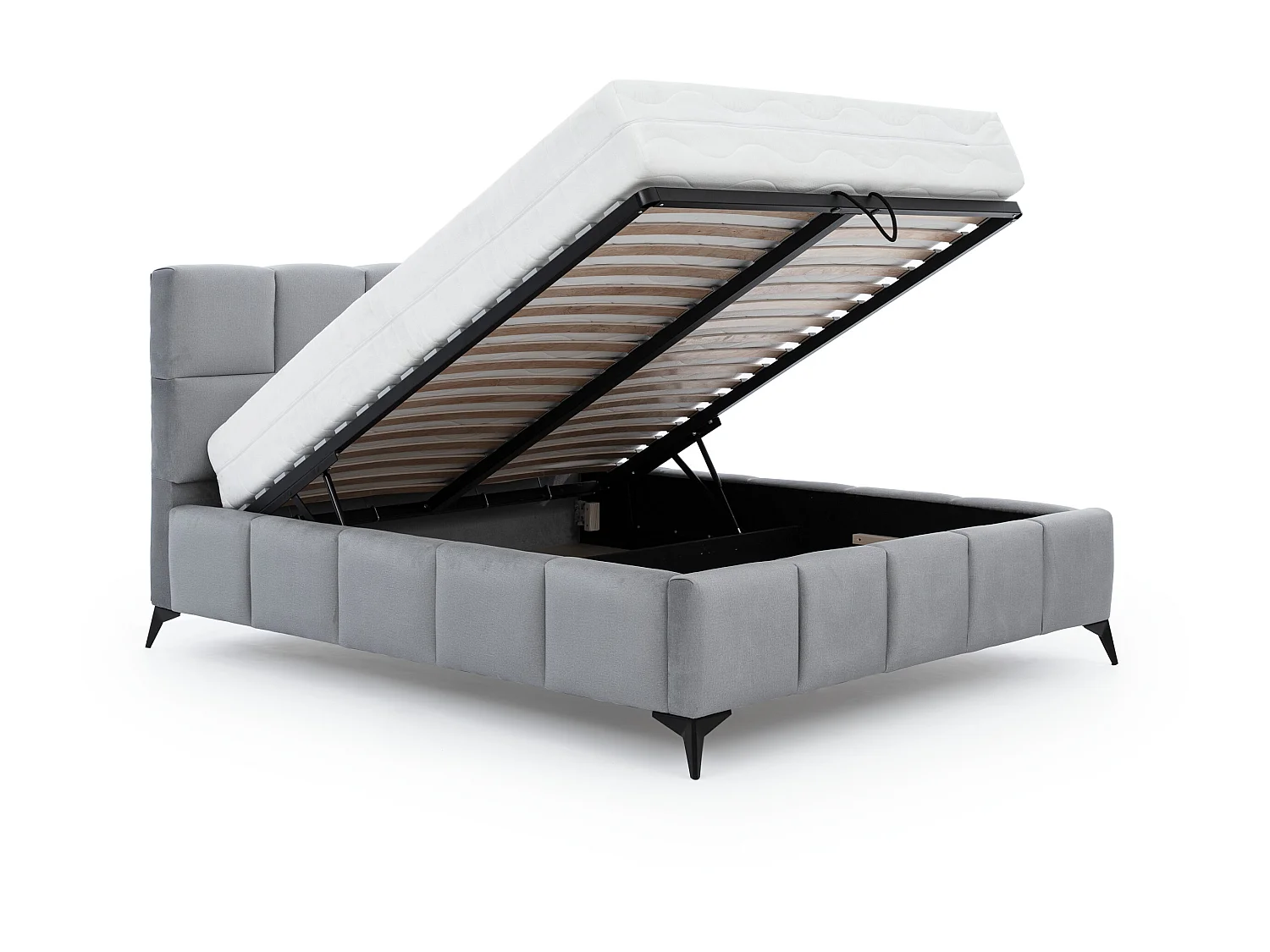 Lit coffre de luxe velours capitonné Mister-Couleur Marron Foncé-160x200