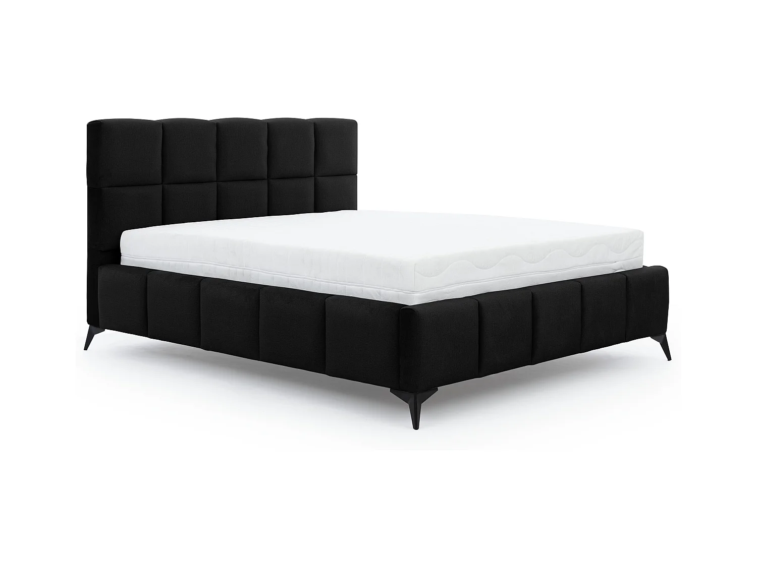 Lit coffre de luxe velours capitonné Mister-Couleur Noir-140x200