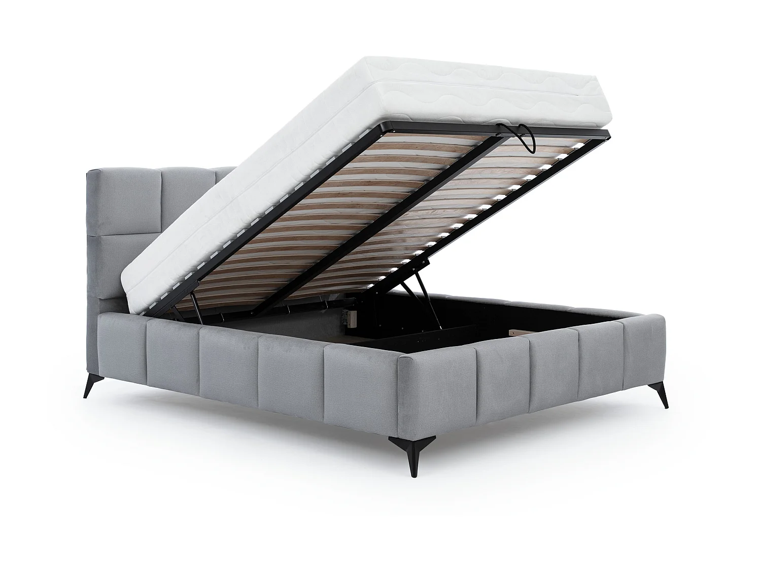 Lit coffre de luxe velours capitonné Mister-Couleur Marron-140x200