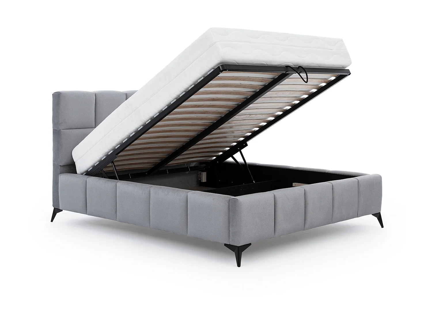 Mister luxe gewatteerd fluwelen opbergbed-Kleur Dennengroen-Slapen 160x200cm