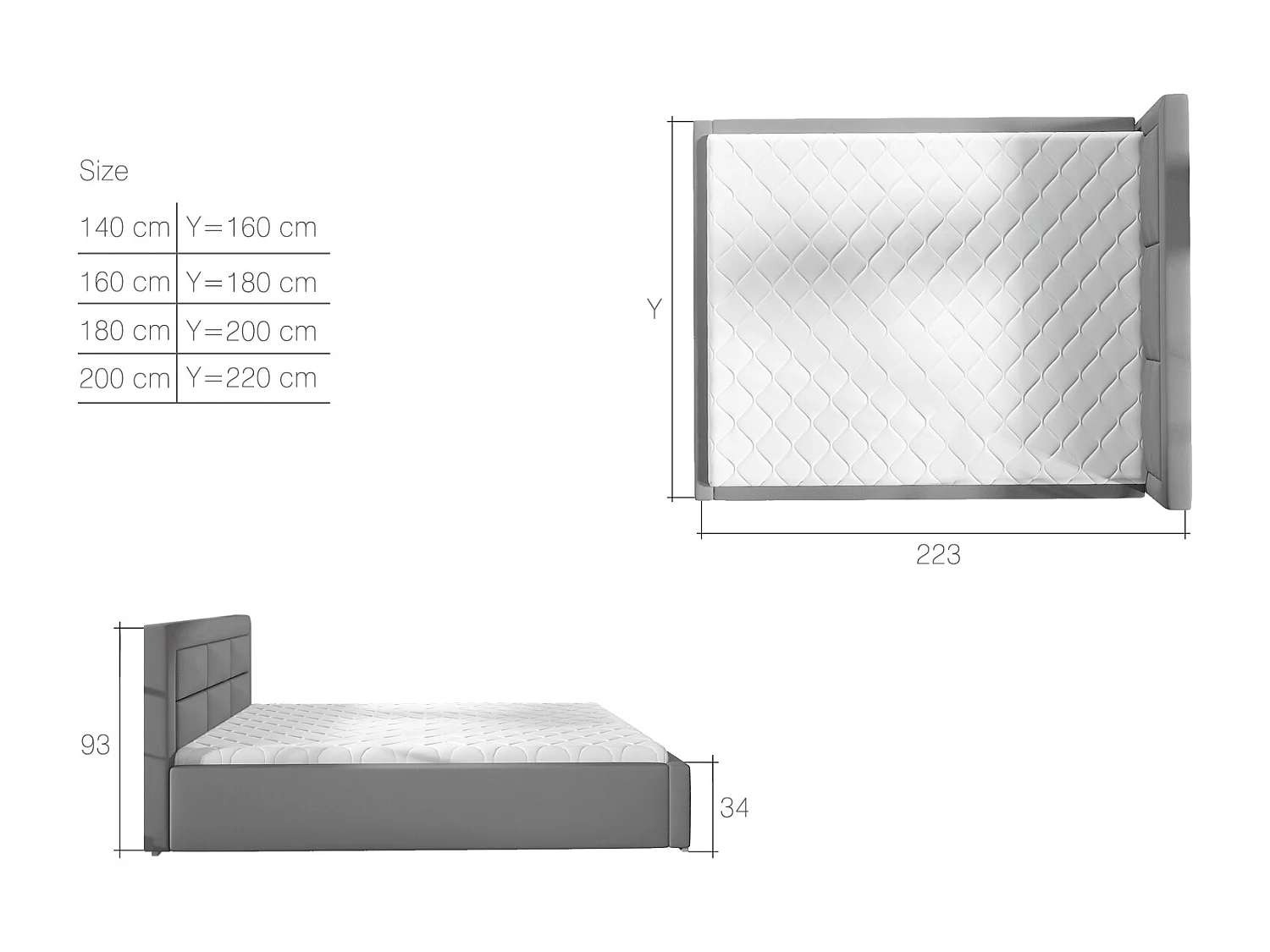 Rizaro modern gewatteerd fluwelen bed-Kleur Spinazie groen-Slapen 140x200cm-Versie opslagruimte