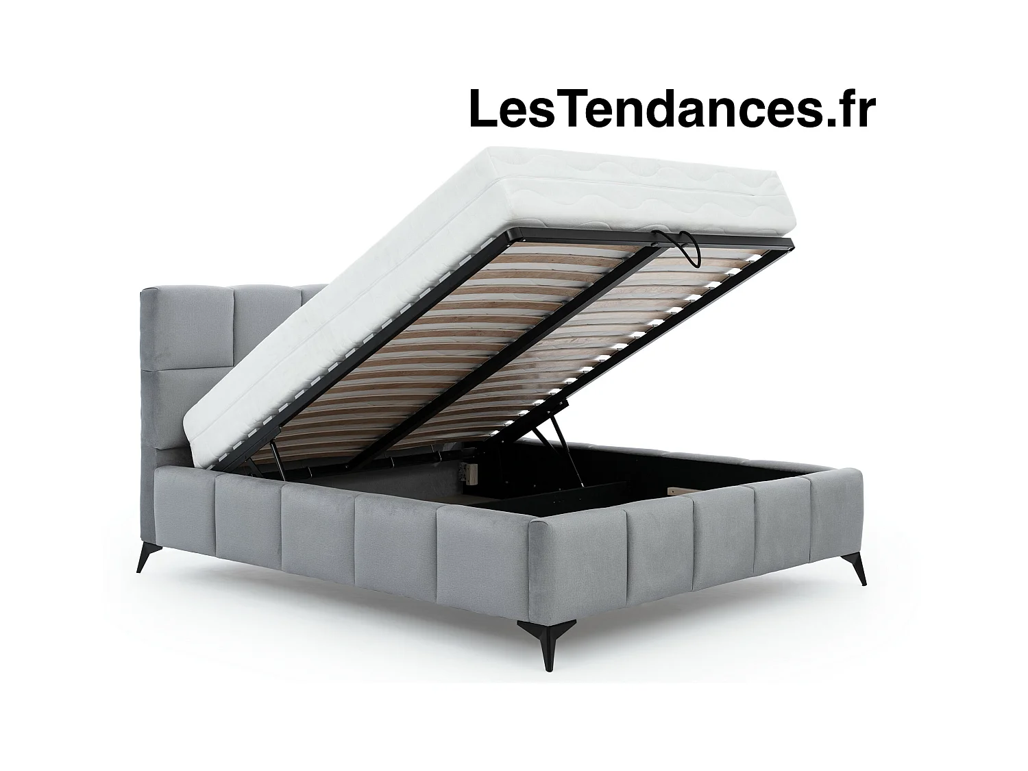 Mister luxe gewatteerd fluwelen opbergbed-Kleur Blauwe olie-Slapen 140x200cm