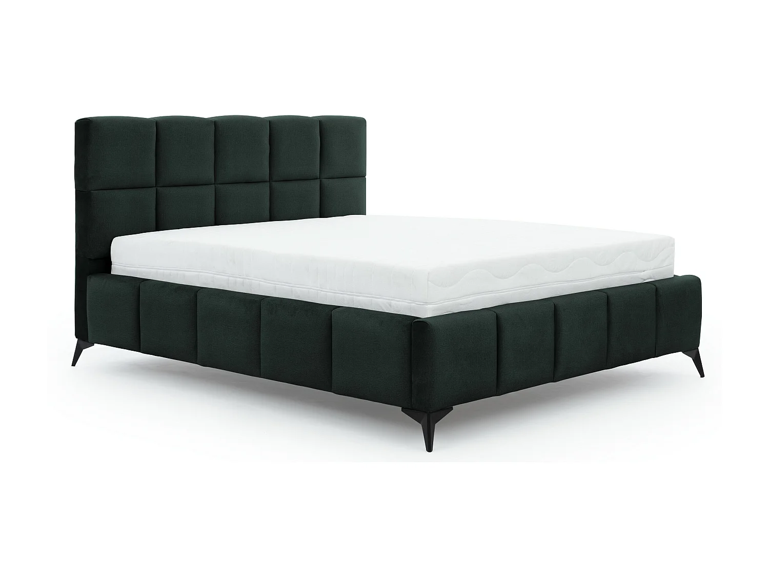 Mister luxe gewatteerd fluwelen opbergbed-Kleur Keizerlijk Groen-Slapen 160x200cm