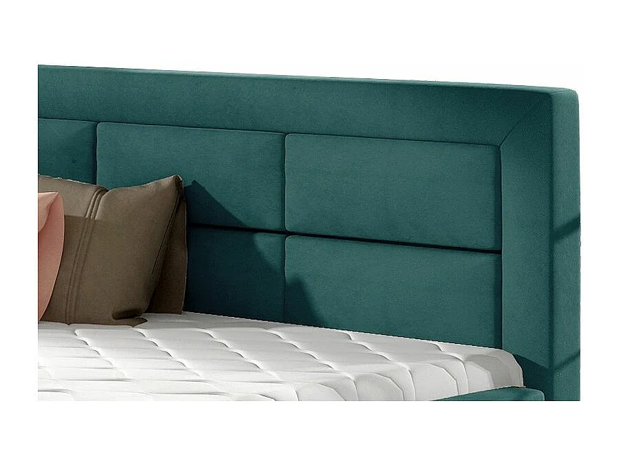Rizaro modern gewatteerd fluwelen bed-Kleur Blauwe Eend-Slapen 160x200cm-Versie opslagruimte