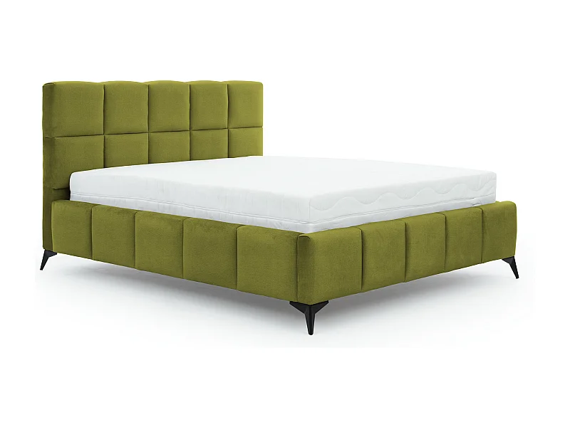 Mister luxe gewatteerd fluwelen opbergbed-Kleur Groen kaki-Slapen 160x200cm