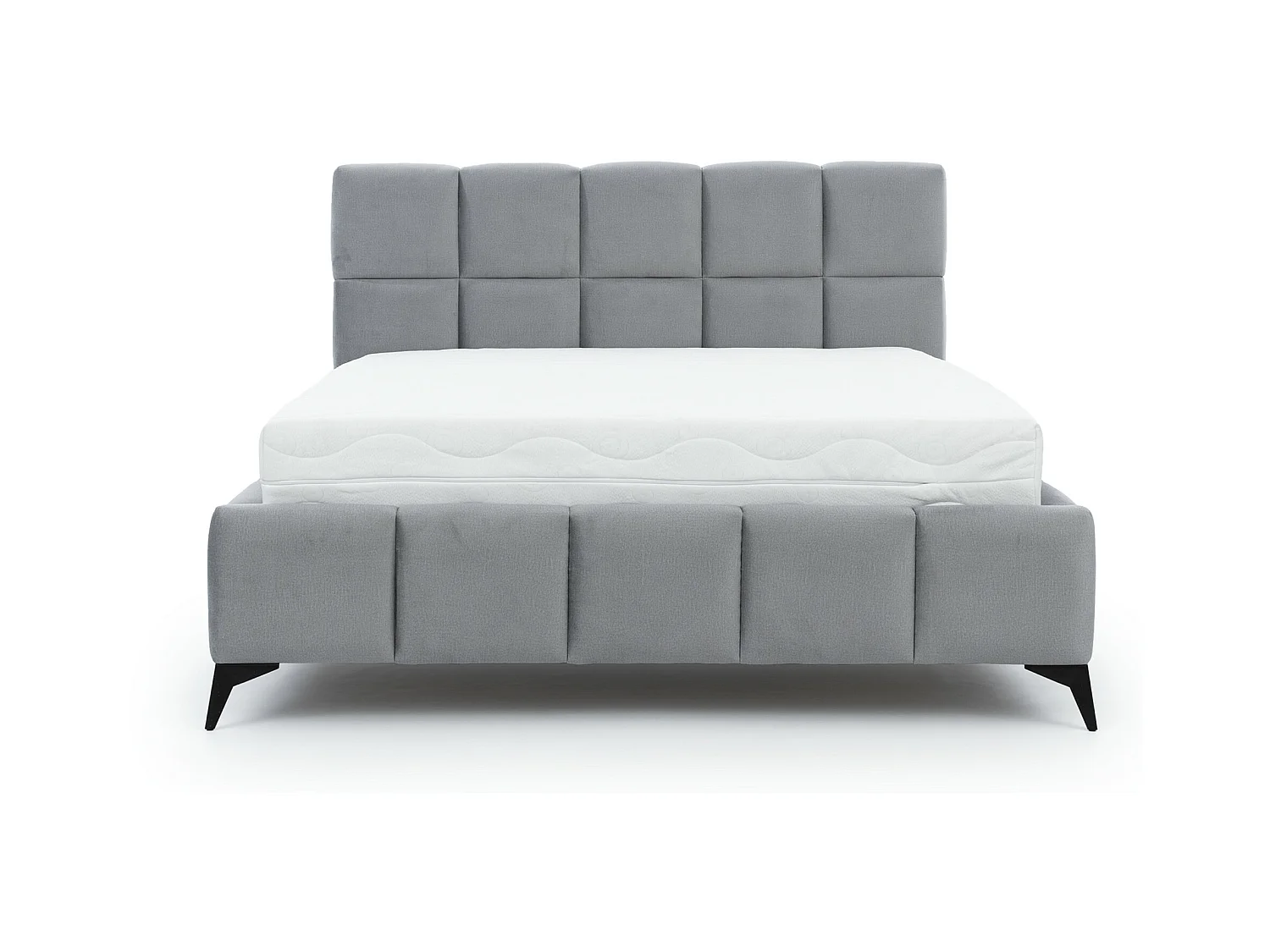 Lit coffre de luxe velours capitonné Mister-Couleur Gris-140x200