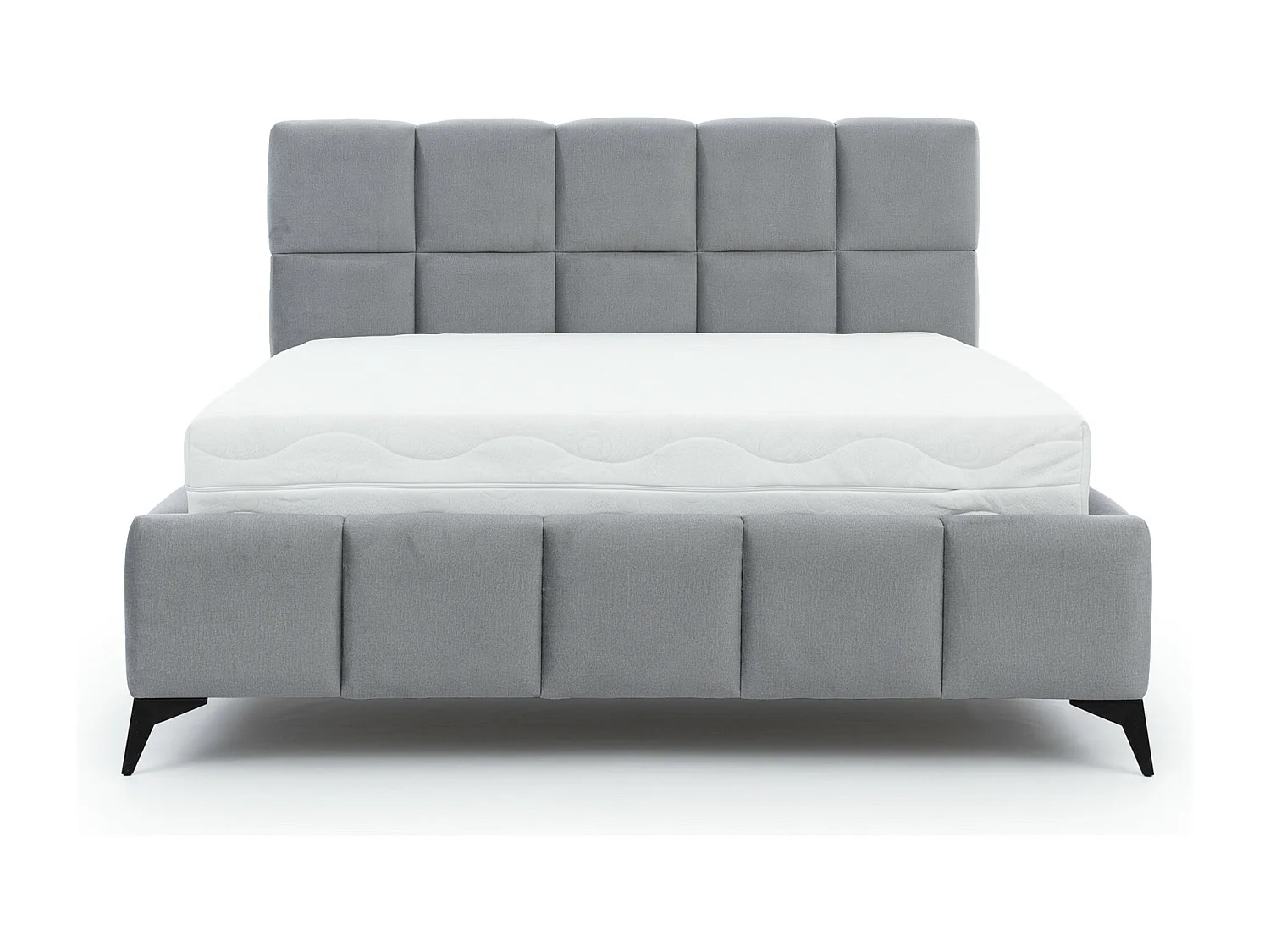 Lit coffre de luxe velours capitonné Mister-Couleur Bleu nuit-160x200