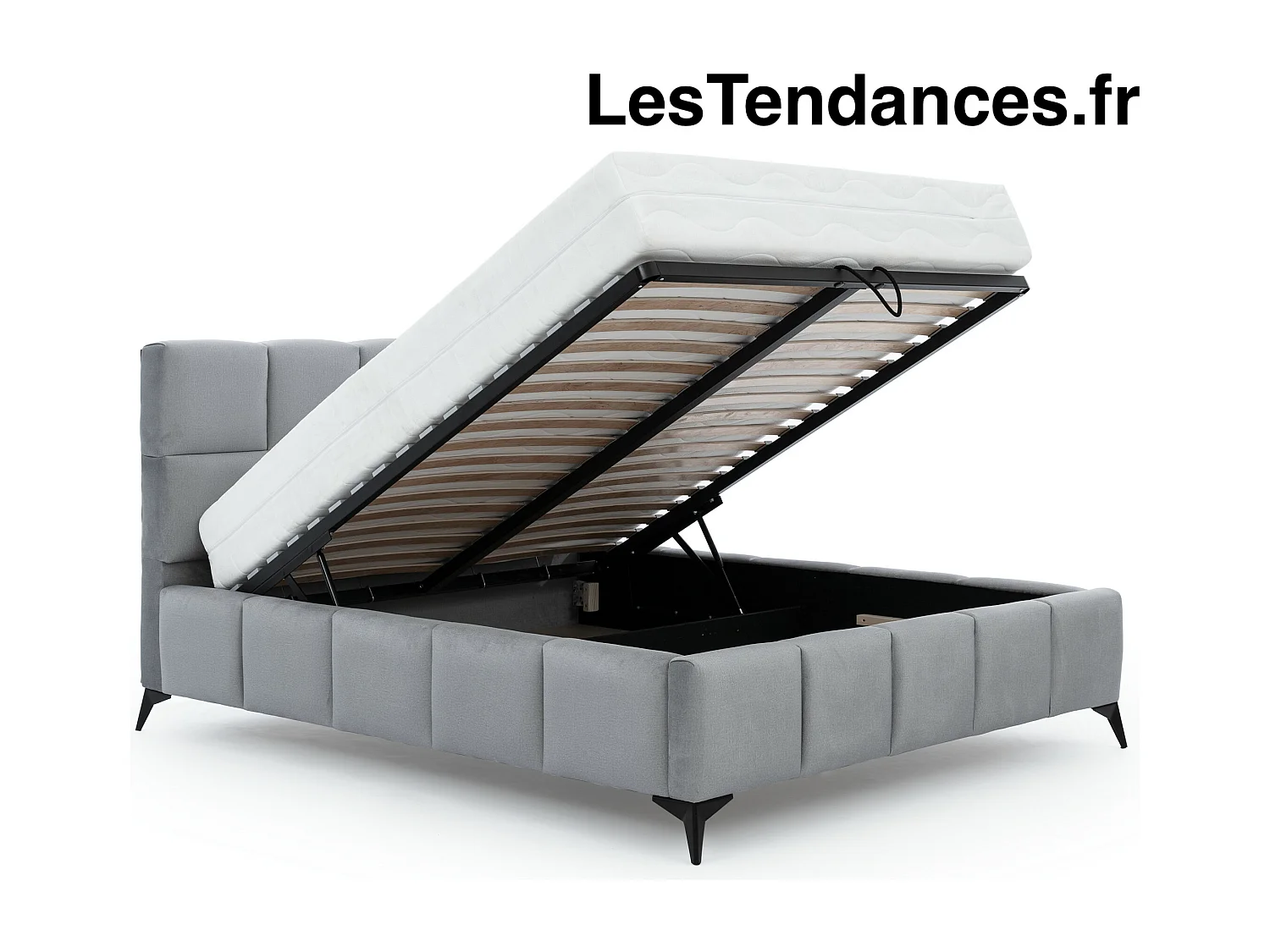 Mister luxe gewatteerd fluwelen opbergbed-Kleur Middernacht blauw-Slapen 160x200cm