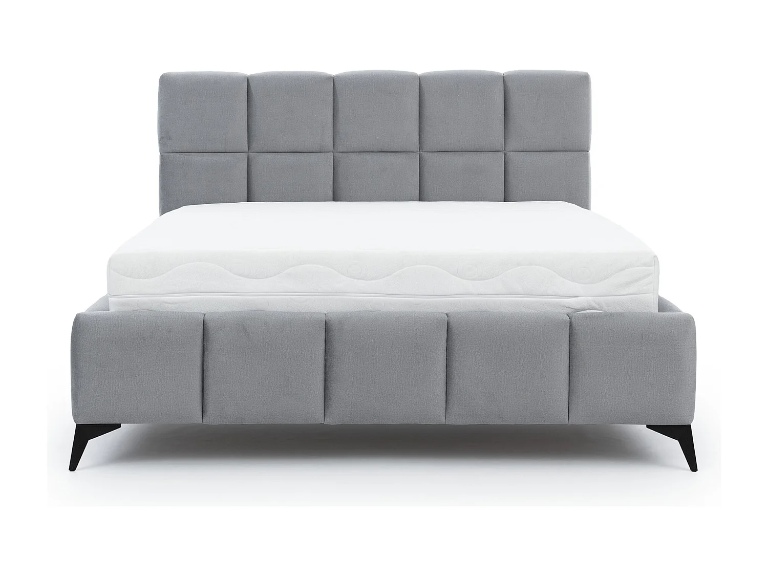 Lit coffre de luxe velours capitonné Mister-Couleur Beige clair-180x200