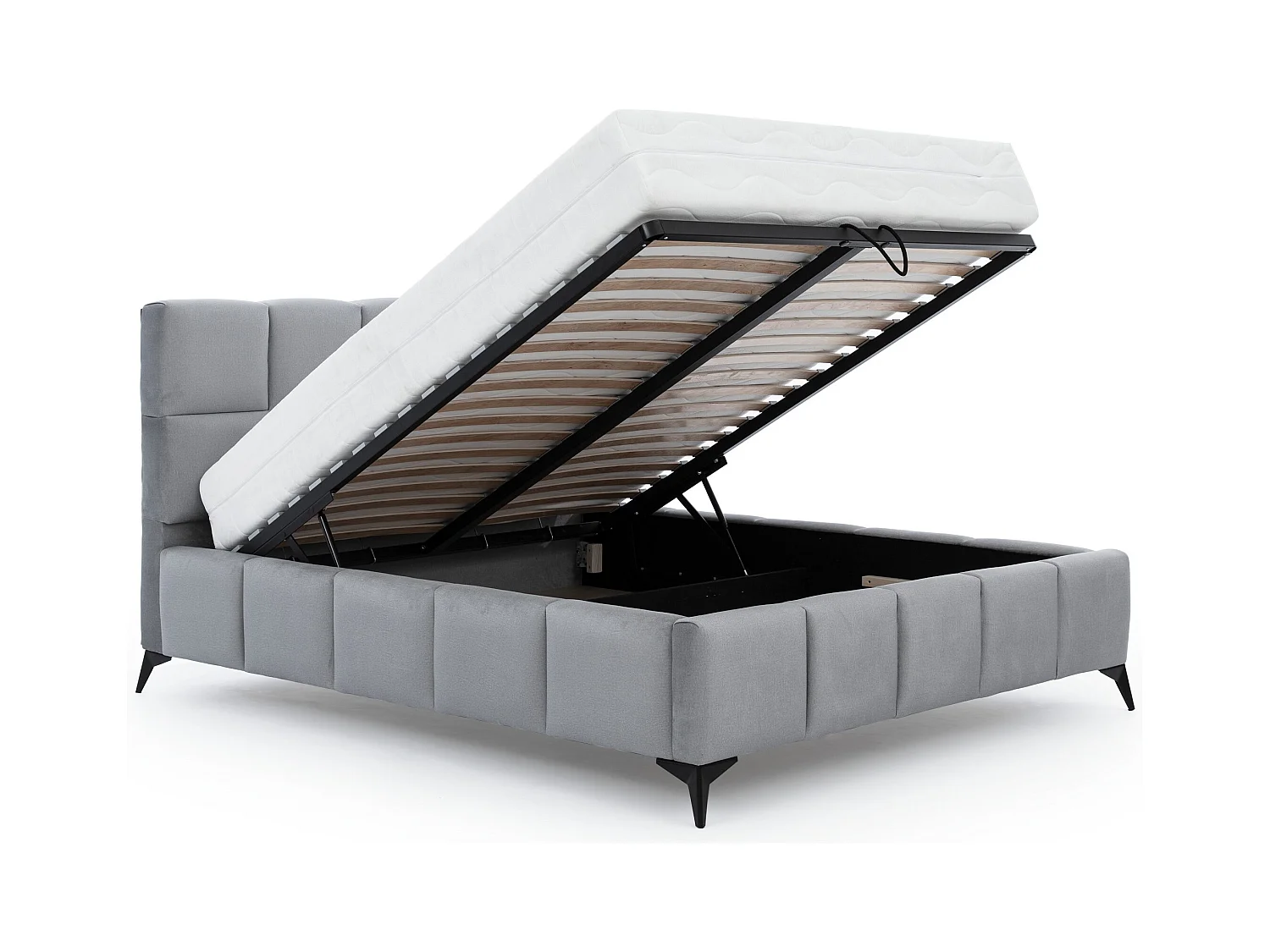 Lit coffre de luxe velours capitonné Mister-Couleur Beige clair-180x200