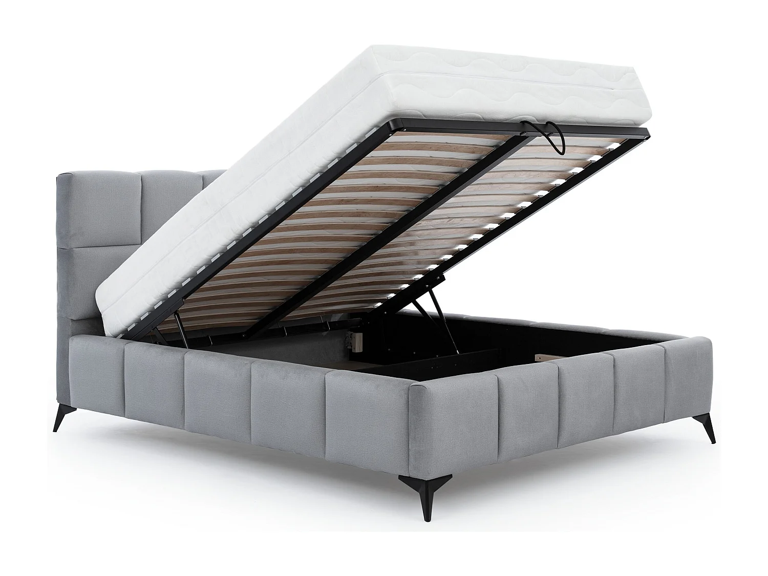 Lit coffre de luxe velours capitonné Mister-Couleur Beige clair-180x200